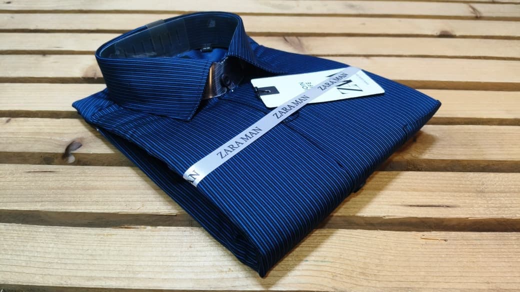 Cotton Elegance Blue Striped Shirt