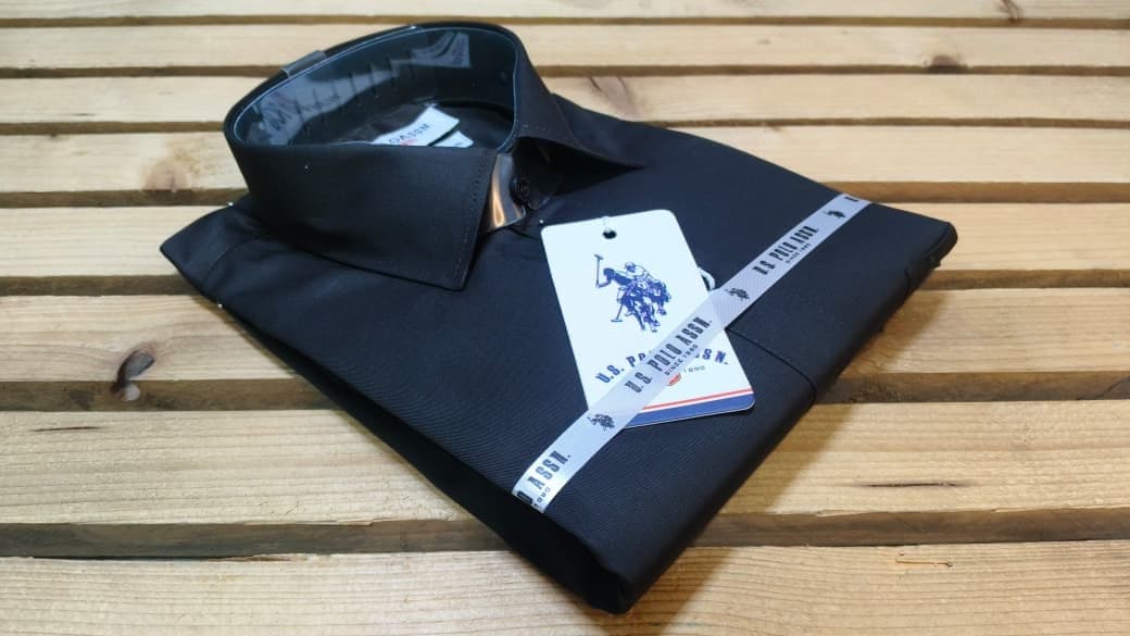 Cotton Elegance Solid Black Shirt