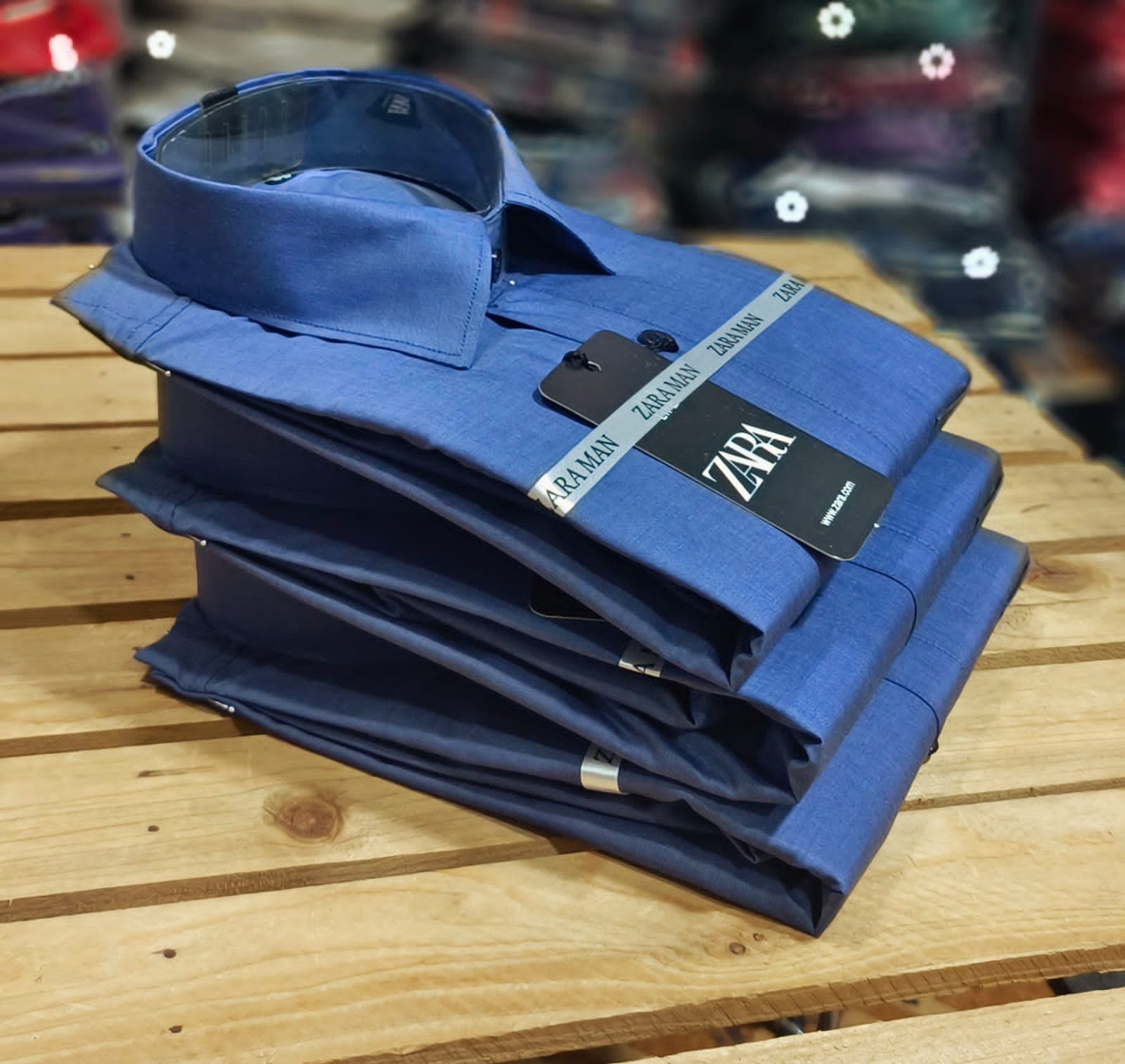 Cotton Elegance Solid Blue Shirt