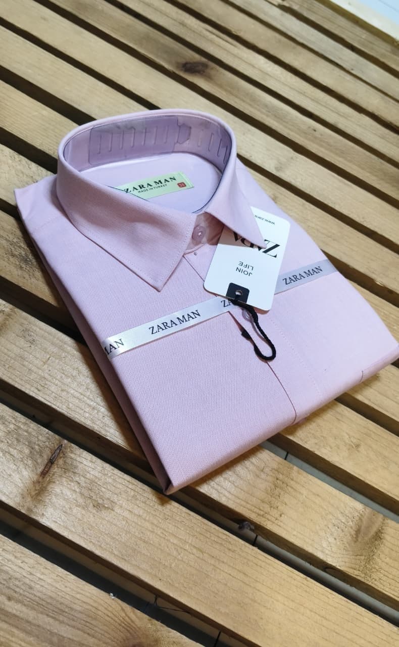 Cotton Elegance Solid Pink Shirt