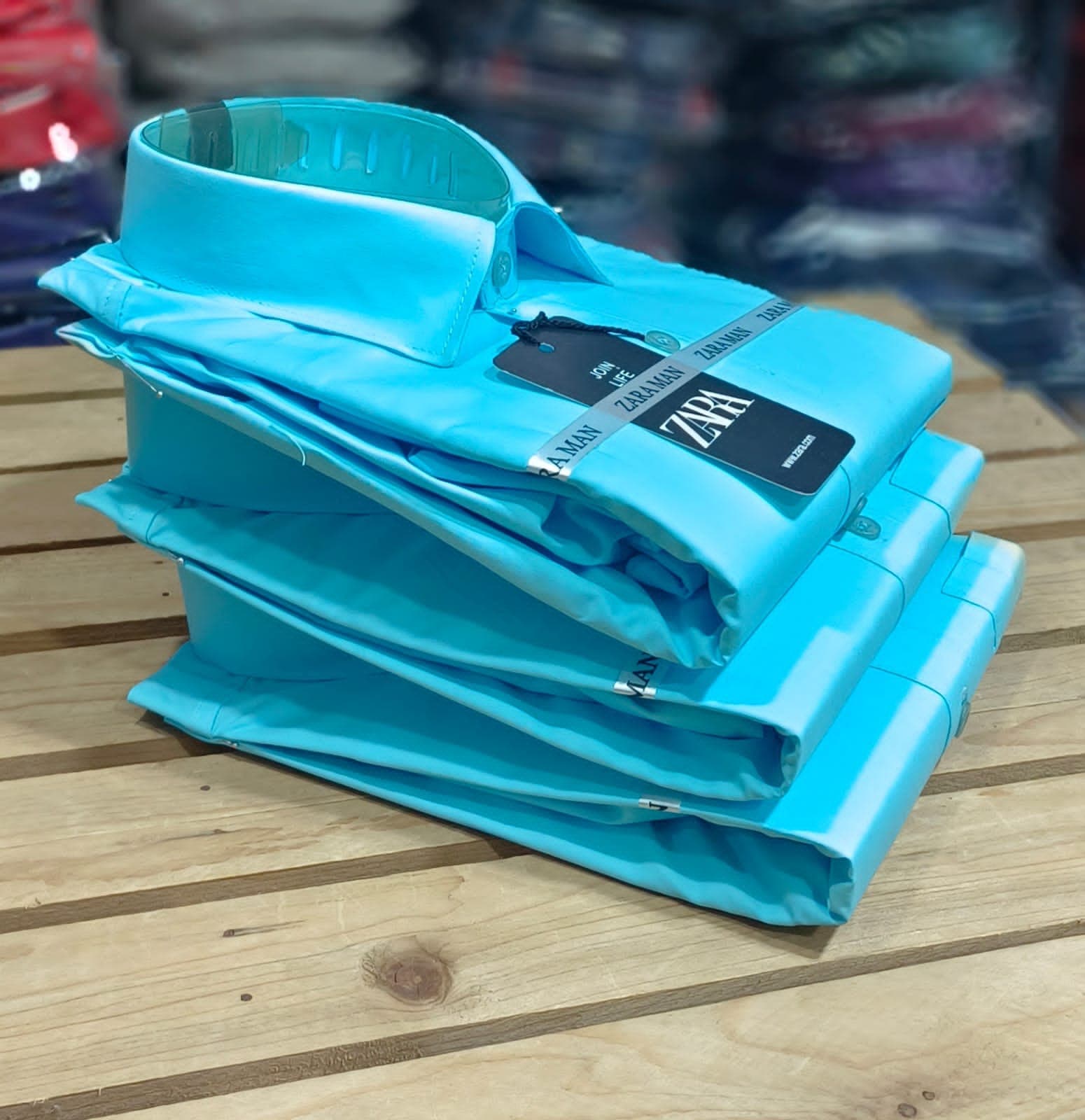 Cotton Elegance Vibrant Aqua Shirt