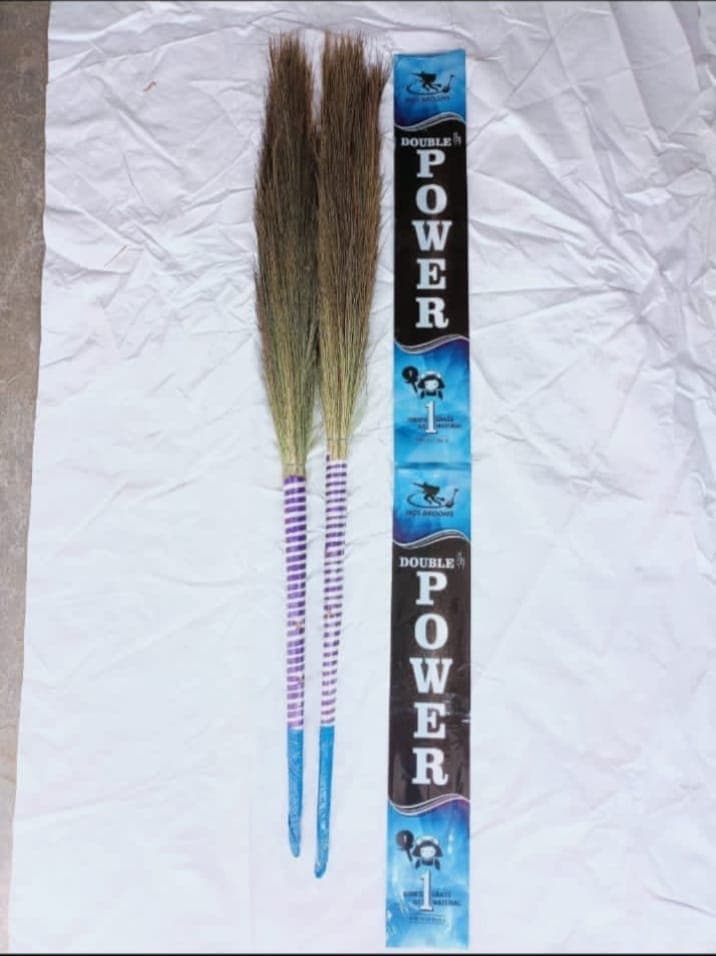 Double Power Phool Jhadu Heavy Duty Grass Broom for Home Commercial Cleaning