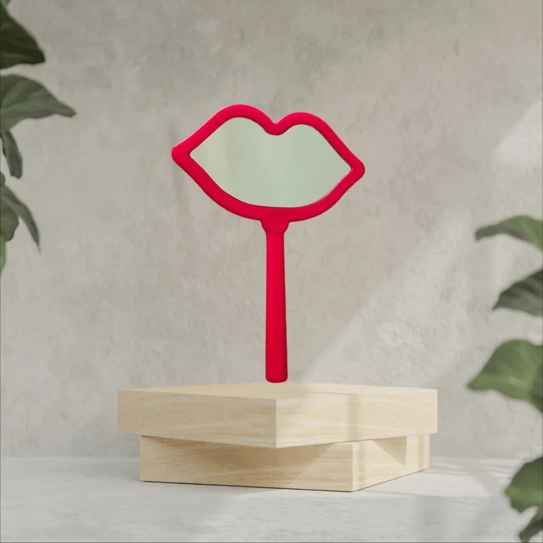 Lips Shaped Mirror Cute, Compact Travel-Friendly Beauty Accessory