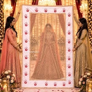 Bridal entry Hand print duppata