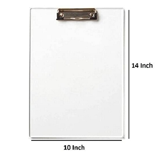 Amazon Brand – Umi Acrylic Transparent Clipboard Exam Pad, Unbreakable Plastic Paper Board Writing Pad for Students and Office use