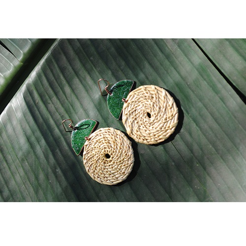 Ekibeki Chandrabindu Earrings Green