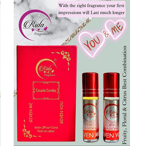 RIDA FRAGRANCE Set Of 2 COUPLE COMBO Attar Of 6ML | [ Majestic & High Street ] 6ml x 2 Floral Attar