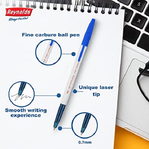 Reynolds 045 25CT JAR BLUE Ball Pen I Lightweight Ball Pen With Comfortable Grip for Extra Smooth Writing I School and Office Stationery