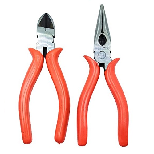 PILERMAN Plier Set Long Nose Plier & Side Cutting Plier 6-Inch Orange Sleeves